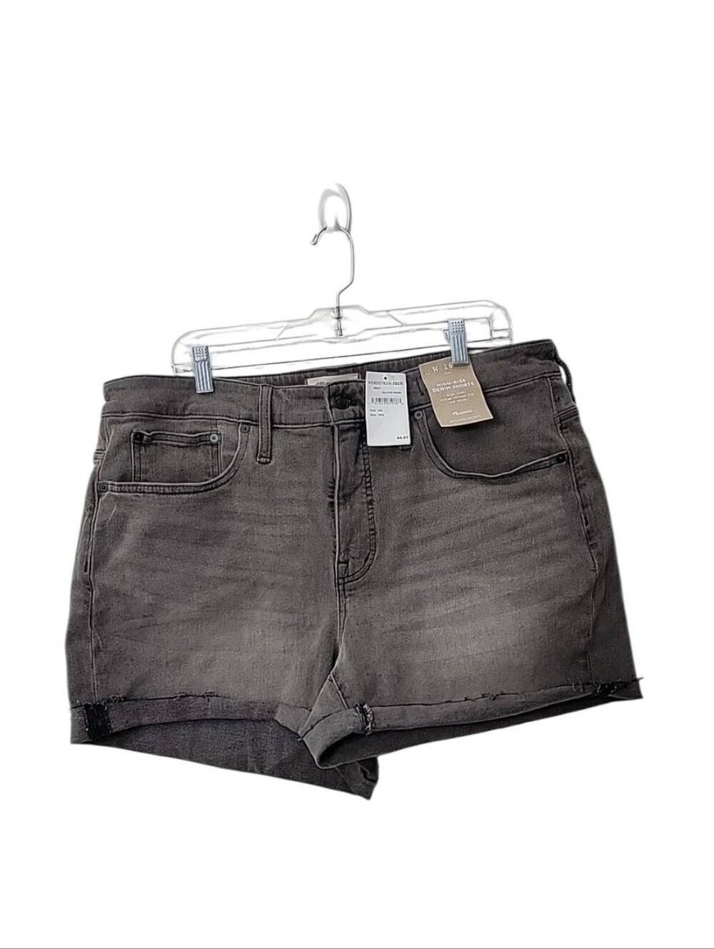Madewell Women's Charcoal High-Rise Denim Shorts